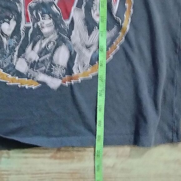 Daydreamer KISS Cropped Tee Shirt Sz L Short Sleeve Dark Gray No Size Tag - Picture 8 of 8